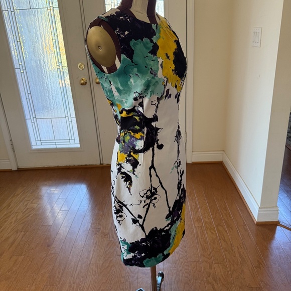 Tahari Sleeveless Multicolor Sheath Cocktail Dress Party Career Women's Size 4 - Picture 4 of 11